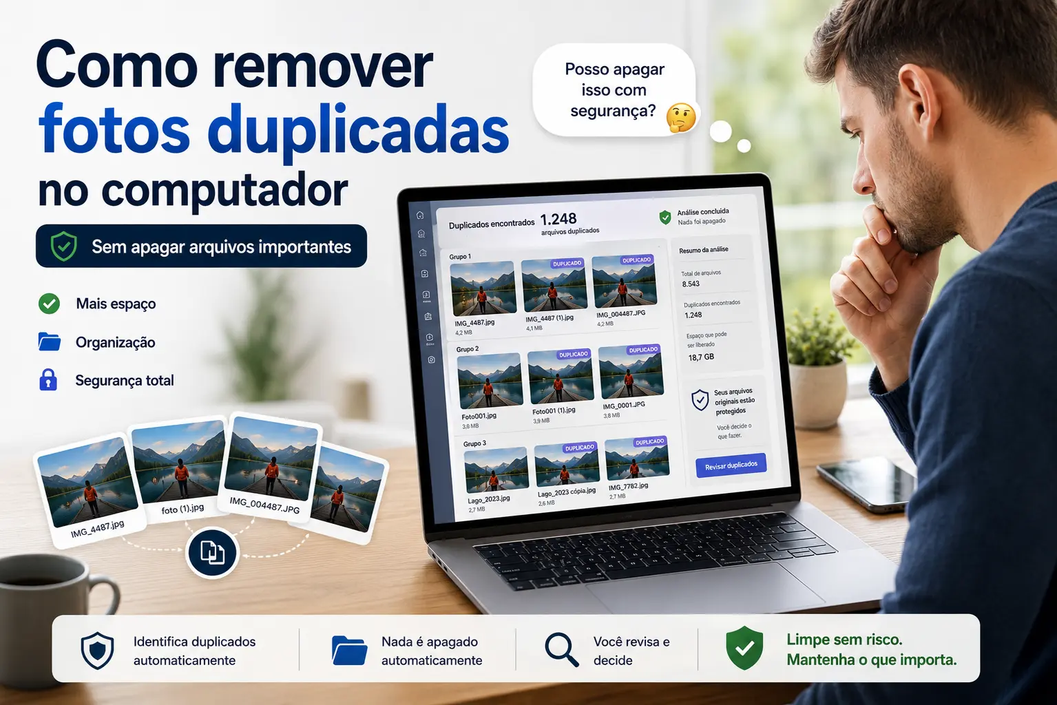 Como remover fotos duplicadas no computador sem apagar arquivos importantes