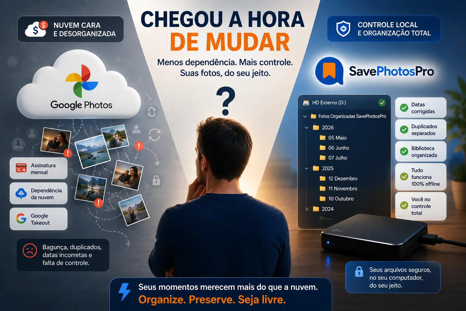 Alternativa ao Google Fotos para Windows – nuvem cara vs organização local